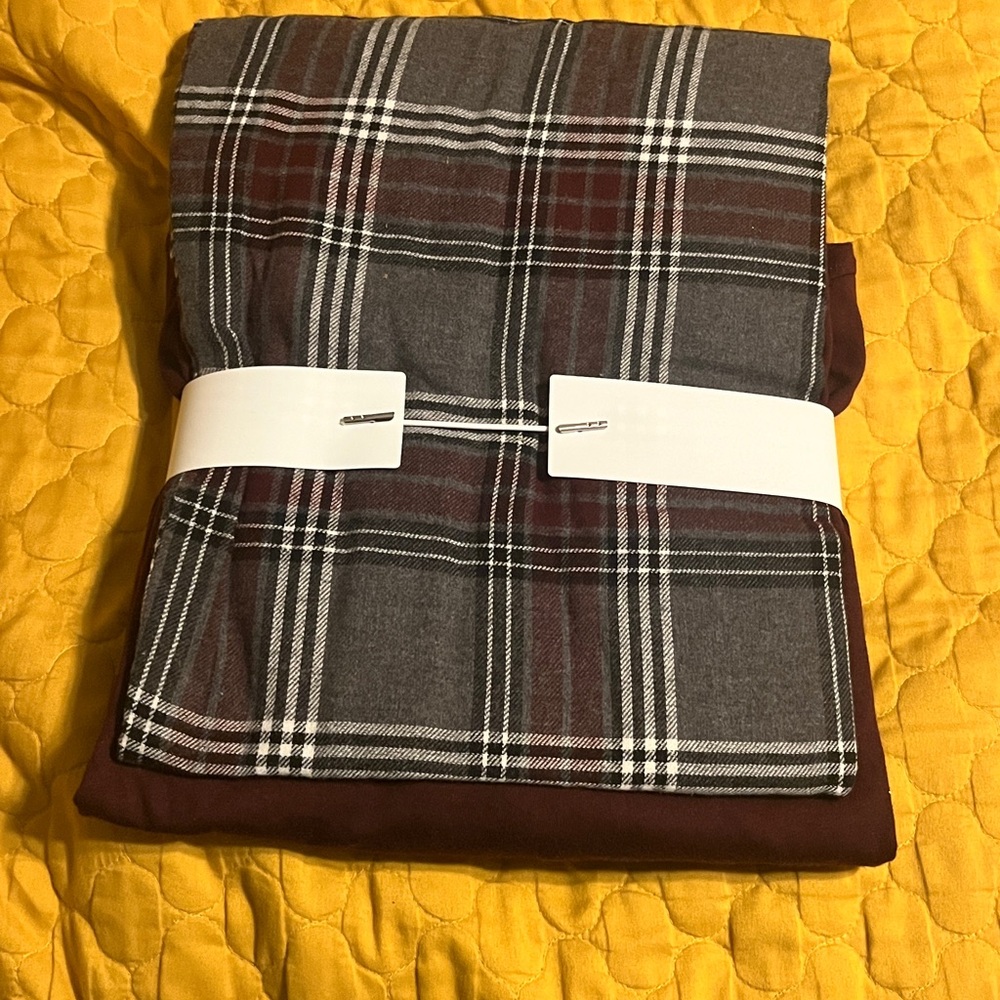 Sonoma Flannel Pajama Set in Burgundy and Gray - Picture 3 of 3